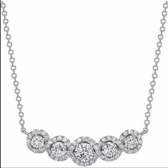 New 925 Silver Beautiful CZ Round Choker Necklace - Picture 5 of 6